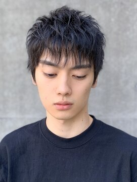 フランクスバーバー アンド ビアークラブ(FRANK'S BARBER and BEER CLUB) ショートレイヤーくせ毛風パーマビジカジツーブロックテクノR