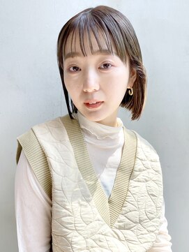 アルバム 銀座(ALBUM GINZA) 外はねボブ_ミニウルフテラコッタくすみブルー_28857