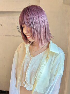 アンリ(Henri) 【かしむらゆうか】ピンクラベンダー/ブリーチケアブリーチ/ボブ