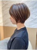 斜めバングショート顔周りシルキーベージュ【錦糸町/ショート】