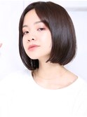 大人可愛い小顔カット美髪ツヤ髪斜めバング小顔レイヤーA2