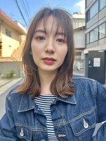 エアー 青山(AIR) くびれミディアム暗髪グレージュレイヤーカット