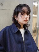 ニュアンスパーマ/切りっぱなしボブ/ミディアム