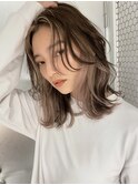 韓国ヘアグレージュカラーブリーチ無し髪質改善イヤリングカラー