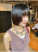 顔まわりレイヤーぱつっとボブ/川崎/美髪カラー/髪質改善/艶髪
