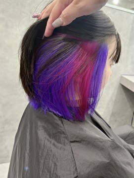 いろあそび 八王子 バイオレット×ピンク/インナーカラー