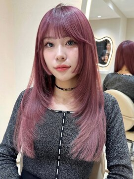 サイン 渋谷(SIGN) 韓国ヘアーハッシュカットレイヤーカットグレージュブリーチ無し