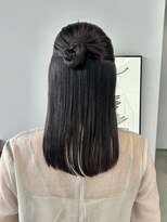ヘアー アイス 御器所本店(HAIR ICI) 結婚式ヘアハーフアップカチモリタイトヘアお団子ヘアセット