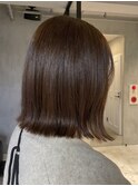 調布切りっぱなしボブ外ハネショコラブラウンカラー20代