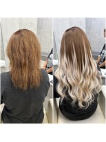 ボヤージュニケ(Voyage Nike)&nbsp;Before→After/編み込みエクステ/ハイトーン