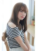 透明感シルキーベージュ前髪シースルーナチュラルマロンベージュ