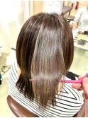 髪質改善カラー 透明感カラー ベージュ