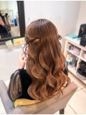 ハーフツイン　結婚式　推し活　ツインヘア