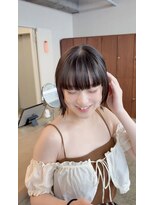 ワン 町田(ONE)&nbsp;切りっぱなしボブ/ダークブルー/ワイドバング　　町田