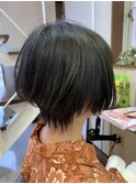 《見附　今町》ダークグリーン　ひし形シルエットショート　