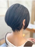 黒髪暗髪ショートボブツヤ髪ナチュラル小顔20代30代