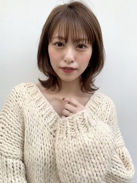 ハローバイシー 仙台(Hello by Sea) 韓国風レイヤーボブ/前髪カット/ピンクブラウン[仙台]