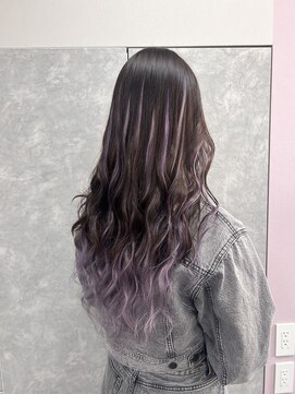 ガルボヘアー 名古屋栄店(garbo hair) #プルエクステ#バレイヤージュ#ラベンダー#名古屋エクステ