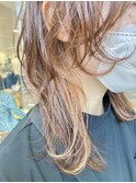 20代３０代大人可愛いインナーカラーオレンジベージュベージュ