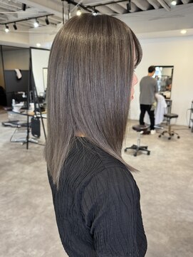 ナンバー(number+) 20代30代40代ブリーチアッシュグレージュ伸ばしかけミディアム