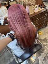 チャプター 問屋町(chapter)&nbsp;ケアブリーチピンクエンド毛先デザインカラー顔まわりレイヤー