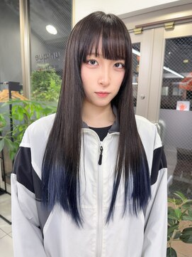 ユニークノベル 中央林間(unique novel) ネイビーブラックでつくる艶ストレート