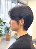 黒髪マッシュ静岡ショートインナーグレージュレイヤーショート