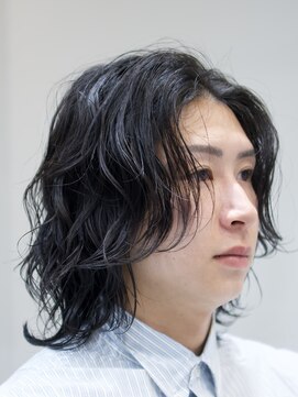 フィフス 渋谷(fifth) 渋谷シャドウパーマメンズミディアム無造作パーマセンターパート