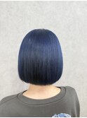 ブリーチ一回ネイビーブルーカラー♪/ケアブリーチ