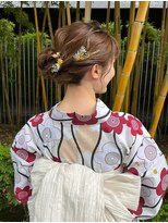 フェリーチェ 六本木店(Felice)&nbsp;浴衣ヘア サイドシニヨン シニヨン 着物ヘア  花火大会