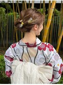 浴衣ヘア サイドシニヨン シニヨン 着物ヘア 花火大会