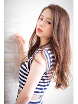 ヘアーアートシフォン 池袋西口店(Hair art chiffon)&nbsp;3Ｄカラーワンレンマッシュベージュカラー無造作フェザーロング