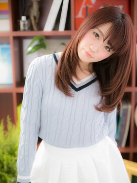 カバーヘアアンドスパ ブリス 浦和(COVER HAIR&SPA bliss) 斜めバング大人かわいい小顔チェリーピンクc5浦和10代20代30代