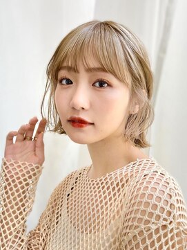 アフロートリノ(AFLOAT Leino) 【修】20代30代40代◎透明感カラー×韓国切りぱなしボブ