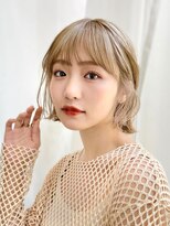 アフロートリノ(AFLOAT Leino) 【修】20代30代40代◎透明感カラー×韓国切りぱなしボブ