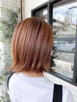 チェリッシュ(Cherish)&nbsp;ショートボブブラウンナチュラル外ハネぷつっとカットツヤ髪