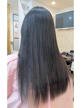 カットハウス はさみの部屋 黒髪ロングストレート/縮毛矯正/ツヤ髪/前髪あり