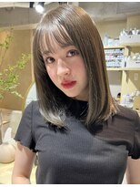 ティア(Tia.)&nbsp;縮毛矯正/髪質改善トリートメント/ミディアムヘア/グレージュ