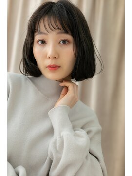 カバーヘア ブリス 戸田公園西口店(COVER HAIR bliss) □前髪パーマアッシュブラック黒髪ボブ303-2戸田公園20代30代