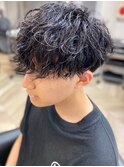 波巻きパーマ ニュアンスパーマ メンズパーマ 黒髪