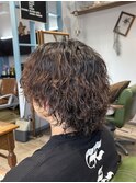 ミディアムヘア縦落ちツイストスパイラル