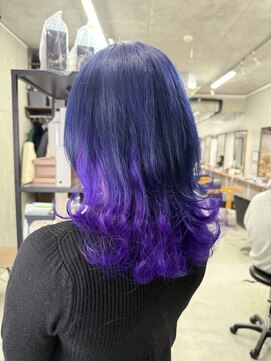 ネイビー×パープルウルフカラー