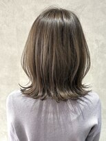 エンクス(enx)&nbsp;着物ヘア/ダークアッシュ/ミディアムレイヤーカット鶴ヶ峰YM1210