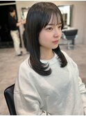 ○結んでも落ちない低めミディアムレイヤー/小顔顔まわりカット