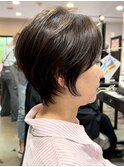ピンクベージュ/アンブレラカラー/クールショート/前髪/新松戸