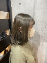 エノ(eno) 【eno】ワンレンボブ オリーブ×ブルー