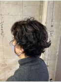 ライトグレー_ボブルフクールショートピンクベージュ