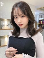 韓国ガーリー くびれミディアムヘア ショコラベージュ 学割U24