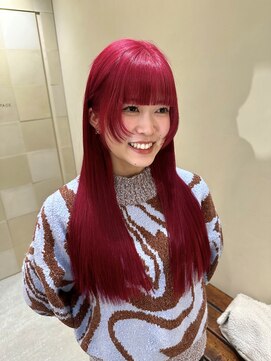 エルミタージュ(HERMITAGE) レッドカラー/ベビーピンク/ハイトーンカラー/レイヤーロング