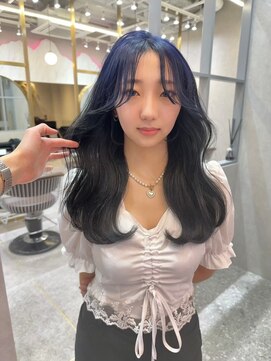 ロンド レア 天神大名店(Lond Le’a) デザインカラー/レイヤーカット/ウェットヘア/オリーブベージュ